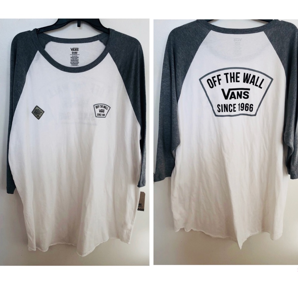 NWT Vans Off the wall gray white graphic tee XXL